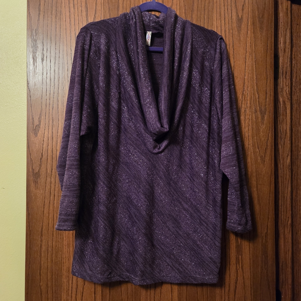 Purple Cowl Neck Sweater